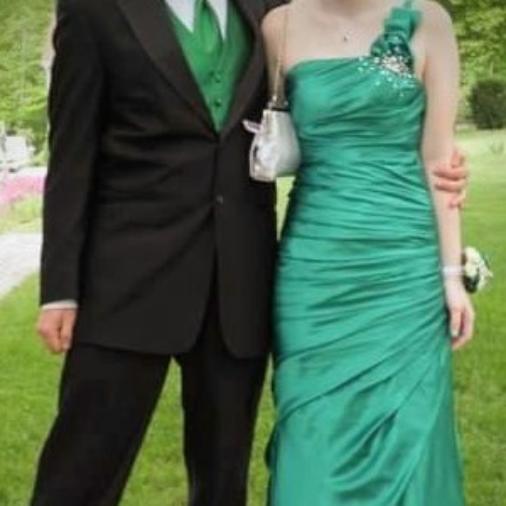 Satin Emerald Prom Dress Mermaid size 6